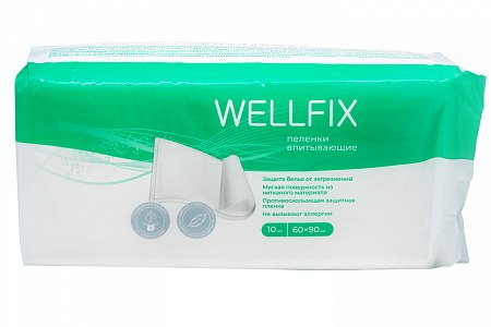 Пеленки впитывающие, размер 60х90, №10 Wellfix